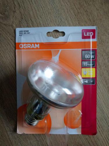OSRAM led žárovka, E27, 4,3W=60W, teplá bílá, A+, reflektor. 6 kusu